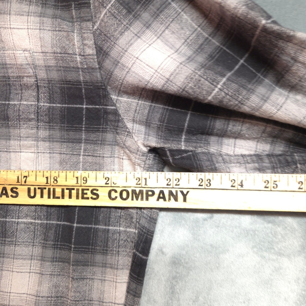 Pendleton Mason Flannel Shirt Mens Medium Grey Black Plaid Button Down - Picture 5 of 8